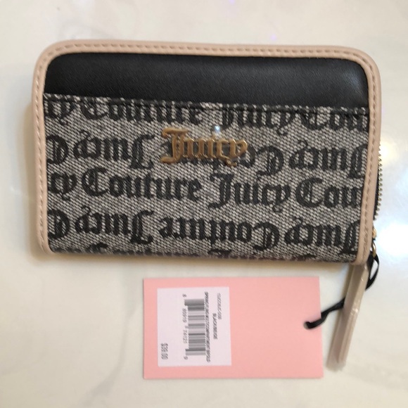 Juicy Couture Black Beige Spring Fling MultiCompartment Bifold Wallet NWT - Picture 3 of 16